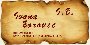 Ivona Borović vizit kartica